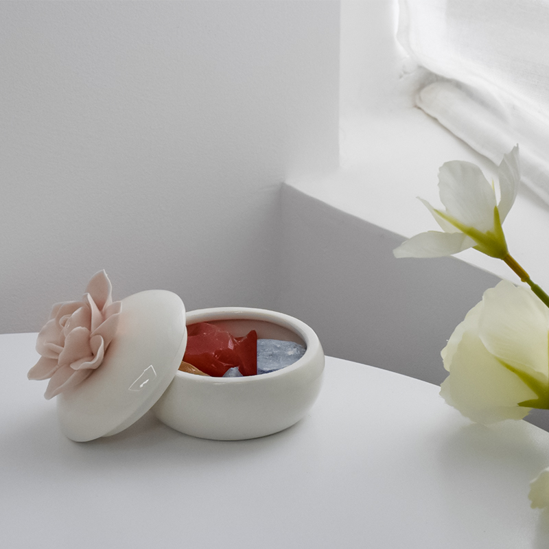 Ceramic Jewelry Boxes With Handmade Flower Porcelain Trinket Box Craft&gift (5)