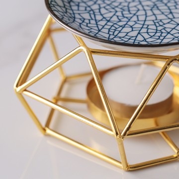 Essential Oil Wax Melt Candle Holder Delicate Iron Ceramic Aroma