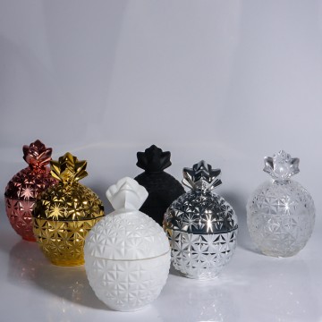Pineapple Shaped Candle Jars Glass Candy Jars with...