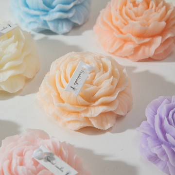 Romantic decoration with rose-scented candles