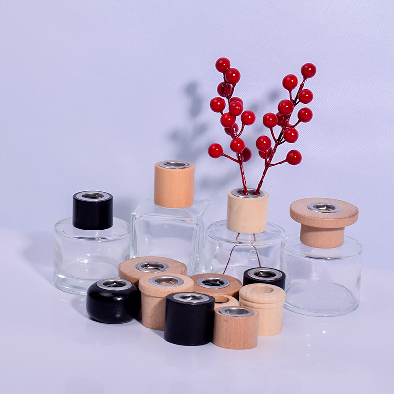 Perfume bottle wood cap Diffuser bottle round and square cap (3).jpg