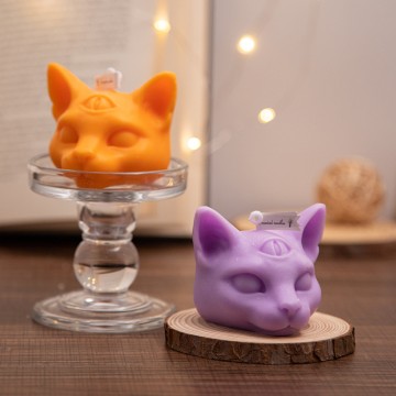 Handmade DIY Aromatherapy Paraffin Wax Cat Ornament Cute  scented  candle